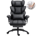 GOOSEA Office Chair Adult PU Leather High Back Indoor Commercial Adjustable Seat Height Executive Chairs Footrest, Black